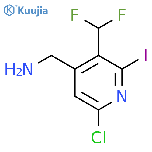 4-(Aminomethyl)-6-chloro-3-(difluoromethyl)-2-iodopyridine structure