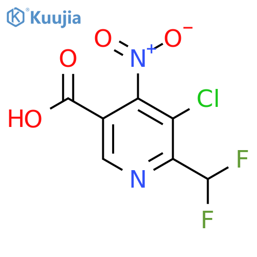 3-Chloro-2-(difluoromethyl)-4-nitropyridine-5-carboxylic acid structure