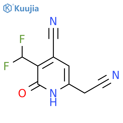 4-Cyano-3-(difluoromethyl)-2-hydroxypyridine-6-acetonitrile structure