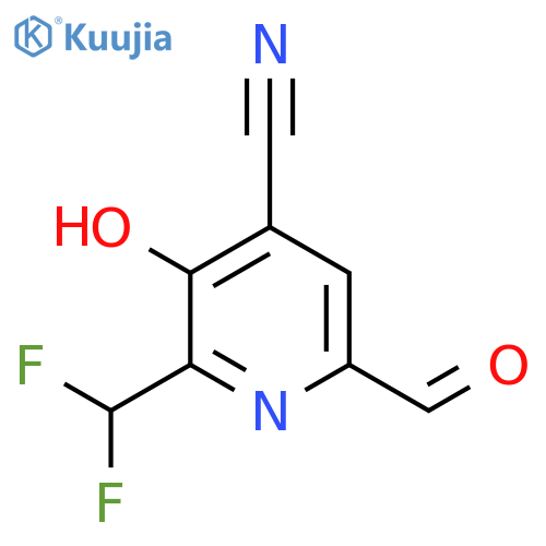 4-Cyano-2-(difluoromethyl)-3-hydroxypyridine-6-carboxaldehyde structure