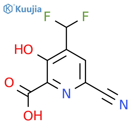 6-Cyano-4-(difluoromethyl)-3-hydroxypyridine-2-carboxylic acid structure