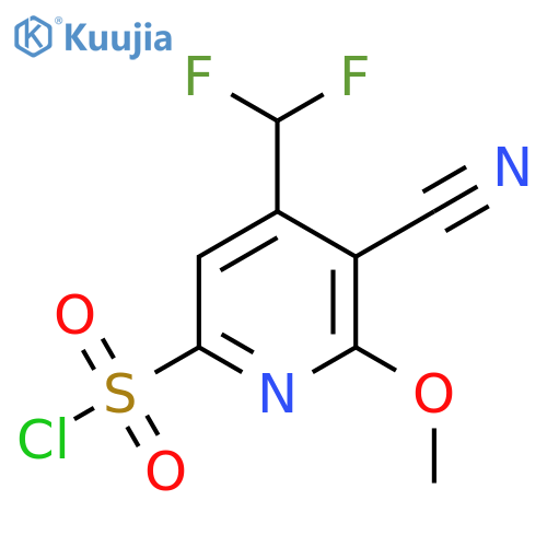 3-Cyano-4-(difluoromethyl)-2-methoxypyridine-6-sulfonyl chloride structure