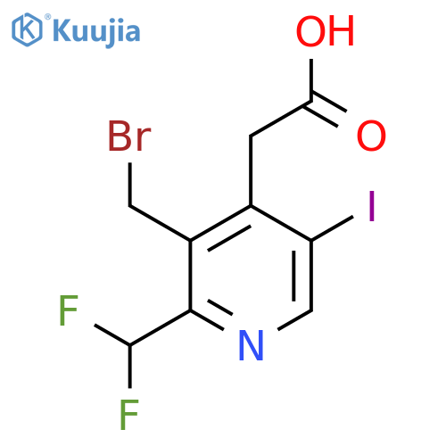 3-(Bromomethyl)-2-(difluoromethyl)-5-iodopyridine-4-acetic acid structure