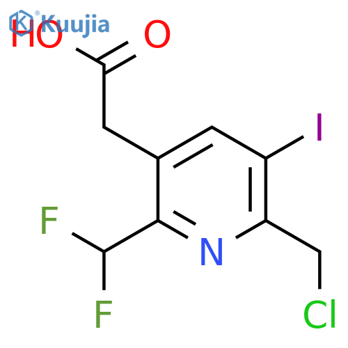 2-(Chloromethyl)-6-(difluoromethyl)-3-iodopyridine-5-acetic acid structure