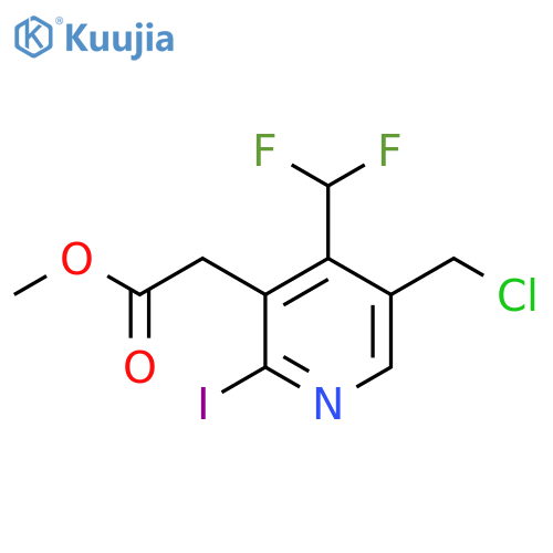 Methyl 5-(chloromethyl)-4-(difluoromethyl)-2-iodopyridine-3-acetate structure