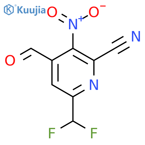 2-Cyano-6-(difluoromethyl)-3-nitropyridine-4-carboxaldehyde structure