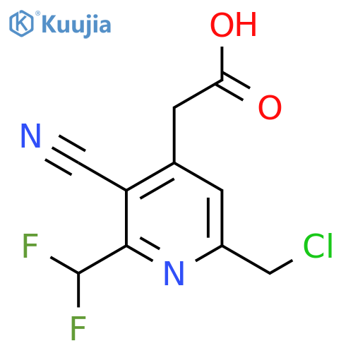 6-(Chloromethyl)-3-cyano-2-(difluoromethyl)pyridine-4-acetic acid structure