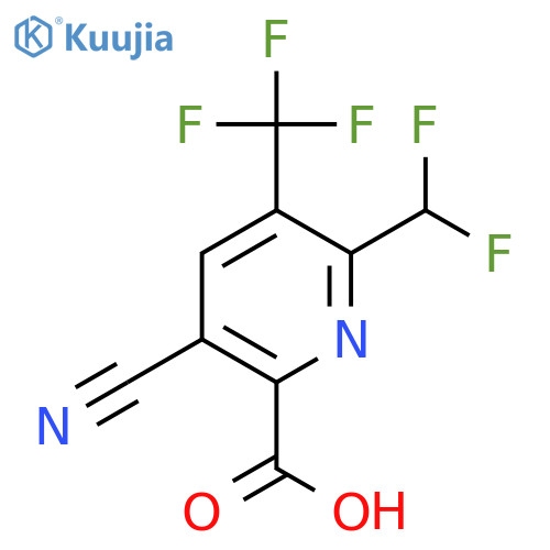 5-Cyano-2-(difluoromethyl)-3-(trifluoromethyl)pyridine-6-carboxylic acid structure