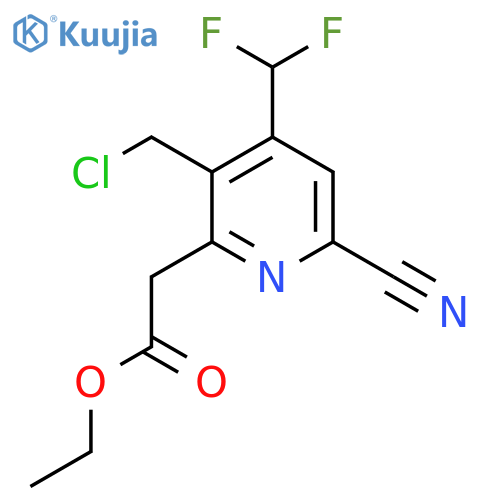 Ethyl 3-(chloromethyl)-6-cyano-4-(difluoromethyl)pyridine-2-acetate structure