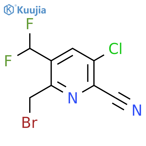 2-(Bromomethyl)-5-chloro-6-cyano-3-(difluoromethyl)pyridine structure