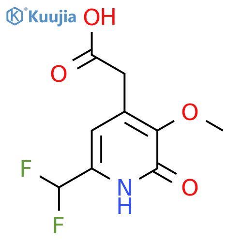 6-(Difluoromethyl)-2-hydroxy-3-methoxypyridine-4-acetic acid structure