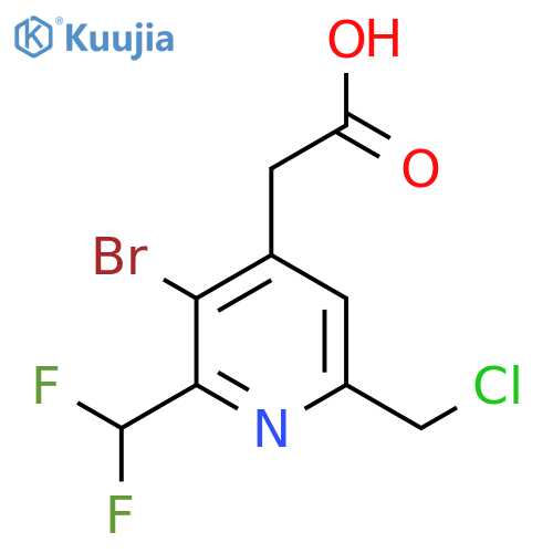3-Bromo-6-(chloromethyl)-2-(difluoromethyl)pyridine-4-acetic acid structure