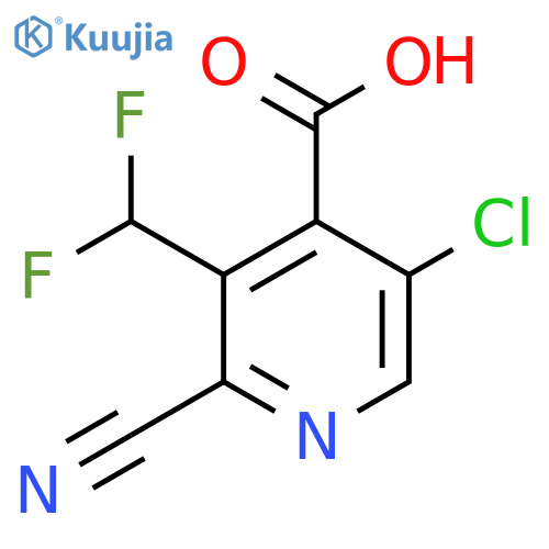 5-Chloro-2-cyano-3-(difluoromethyl)pyridine-4-carboxylic acid structure