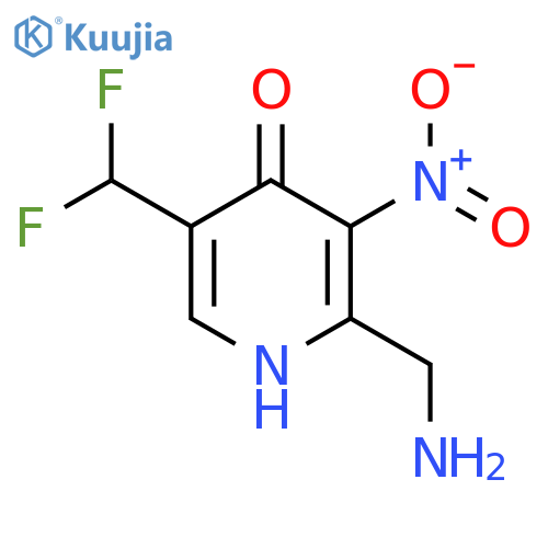 2-(Aminomethyl)-5-(difluoromethyl)-4-hydroxy-3-nitropyridine structure