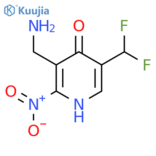 3-(Aminomethyl)-5-(difluoromethyl)-4-hydroxy-2-nitropyridine structure