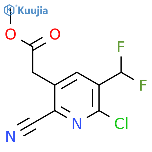 Methyl 2-chloro-6-cyano-3-(difluoromethyl)pyridine-5-acetate structure