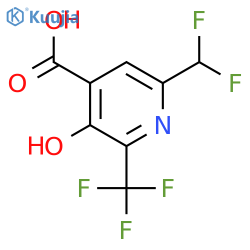 6-(Difluoromethyl)-3-hydroxy-2-(trifluoromethyl)pyridine-4-carboxylic acid structure