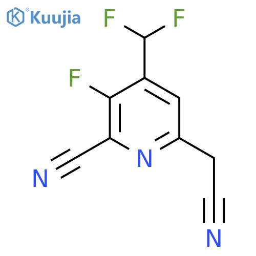 2-Cyano-4-(difluoromethyl)-3-fluoropyridine-6-acetonitrile structure