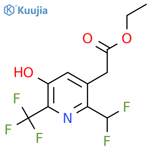 Ethyl 2-(difluoromethyl)-5-hydroxy-6-(trifluoromethyl)pyridine-3-acetate structure
