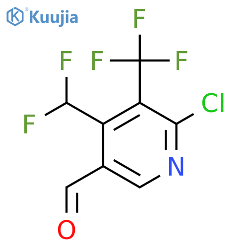 2-Chloro-4-(difluoromethyl)-3-(trifluoromethyl)pyridine-5-carboxaldehyde structure