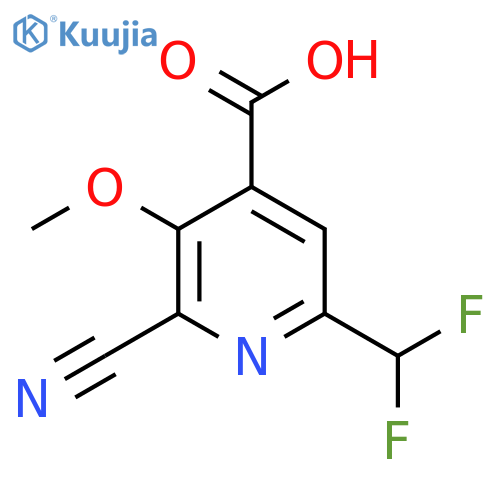 2-Cyano-6-(difluoromethyl)-3-methoxypyridine-4-carboxylic acid structure