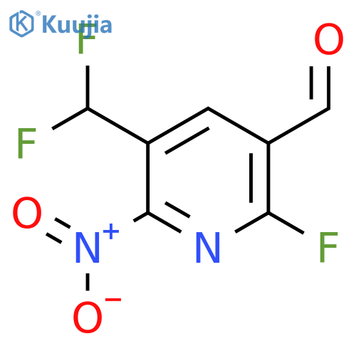 3-(Difluoromethyl)-6-fluoro-2-nitropyridine-5-carboxaldehyde structure