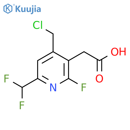 4-(Chloromethyl)-6-(difluoromethyl)-2-fluoropyridine-3-acetic acid structure