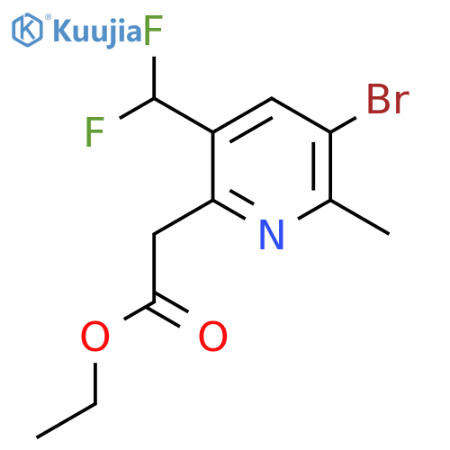 Ethyl 3-bromo-5-(difluoromethyl)-2-methylpyridine-6-acetate structure