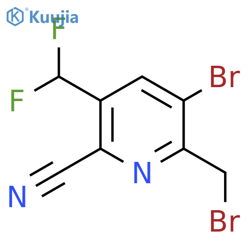 3-Bromo-2-(bromomethyl)-6-cyano-5-(difluoromethyl)pyridine structure