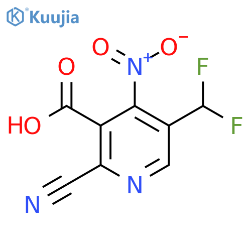 2-Cyano-5-(difluoromethyl)-4-nitropyridine-3-carboxylic acid structure
