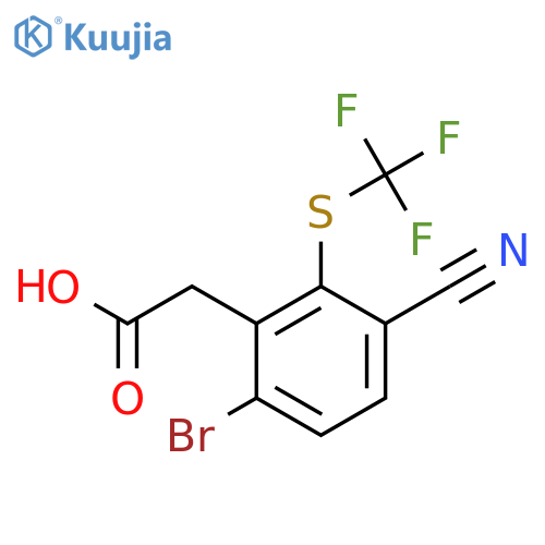 6-Bromo-3-cyano-2-(trifluoromethylthio)phenylacetic acid structure