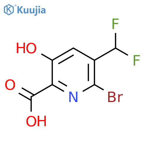 2-Bromo-3-(difluoromethyl)-5-hydroxypyridine-6-carboxylic acid structure