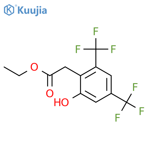 Ethyl 2,4-bis(trifluoromethyl)-6-hydroxyphenylacetate structure