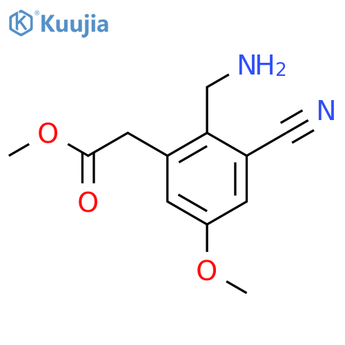 Methyl 2-aminomethyl-3-cyano-5-methoxyphenylacetate structure
