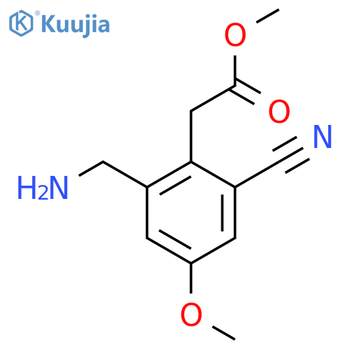 Methyl 2-aminomethyl-6-cyano-4-methoxyphenylacetate structure