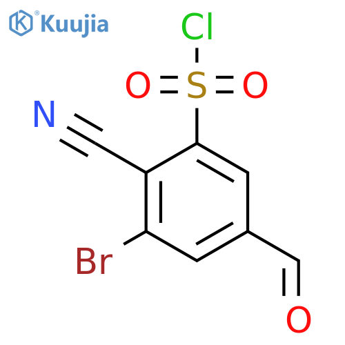 3-Bromo-2-cyano-5-formylbenzenesulfonyl chloride structure