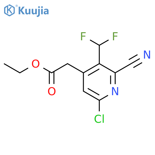Ethyl 6-chloro-2-cyano-3-(difluoromethyl)pyridine-4-acetate structure