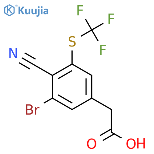 3-Bromo-4-cyano-5-(trifluoromethylthio)phenylacetic acid structure