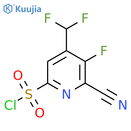 2-Cyano-4-(difluoromethyl)-3-fluoropyridine-6-sulfonyl chloride structure