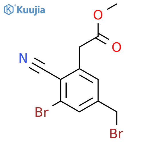 Methyl 3-bromo-5-bromomethyl-2-cyanophenylacetate structure