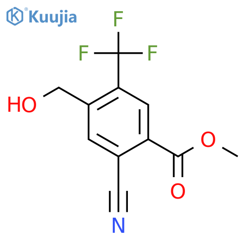 Methyl 2-cyano-4-hydroxymethyl-5-(trifluoromethyl)benzoate structure