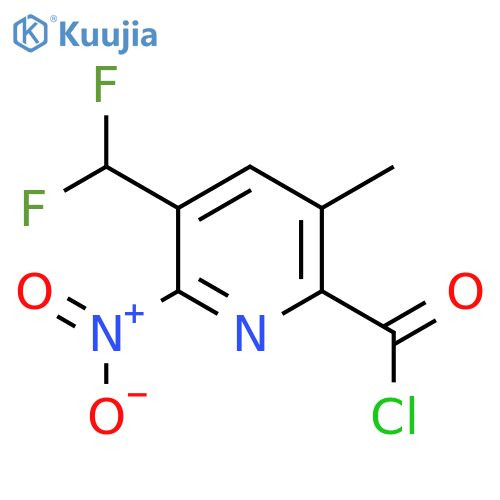 3-(Difluoromethyl)-5-methyl-2-nitropyridine-6-carbonyl chloride structure