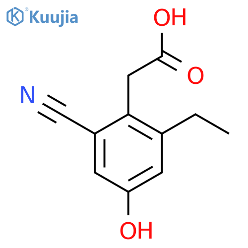 2-Cyano-6-ethyl-4-hydroxyphenylacetic acid structure