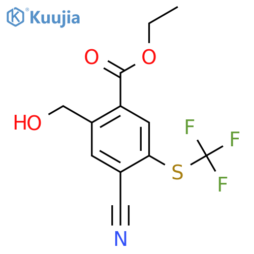 Ethyl 4-cyano-2-hydroxymethyl-5-(trifluoromethylthio)benzoate structure