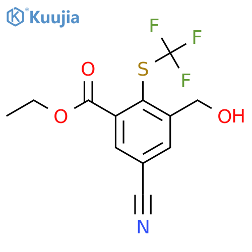 Ethyl 5-cyano-3-hydroxymethyl-2-(trifluoromethylthio)benzoate structure