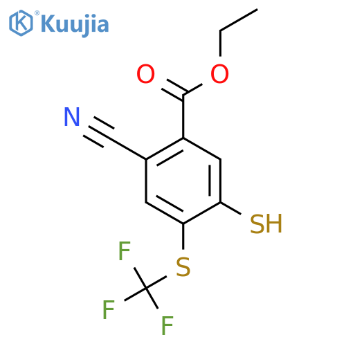 Ethyl 2-cyano-5-mercapto-4-(trifluoromethylthio)benzoate structure