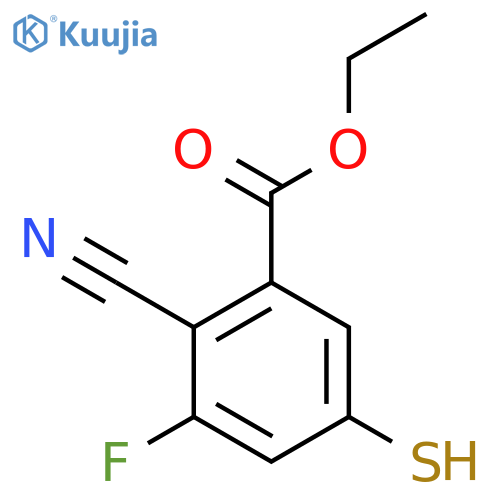 Ethyl 2-cyano-3-fluoro-5-mercaptobenzoate structure
