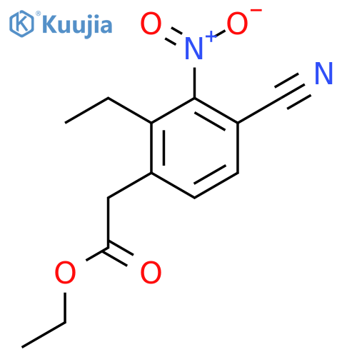 Ethyl 4-cyano-2-ethyl-3-nitrophenylacetate structure