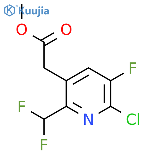 Methyl 2-chloro-6-(difluoromethyl)-3-fluoropyridine-5-acetate structure