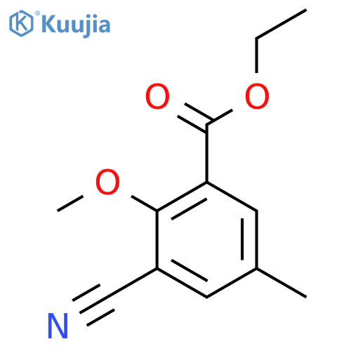 Ethyl 3-cyano-2-methoxy-5-methylbenzoate structure